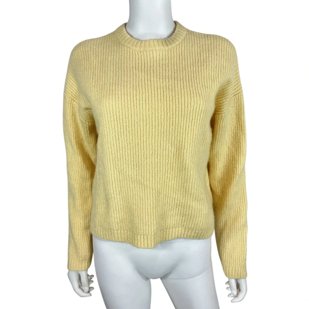 Alo Yoga Ribbed Yellow Noble Crewneck Sweater Size L